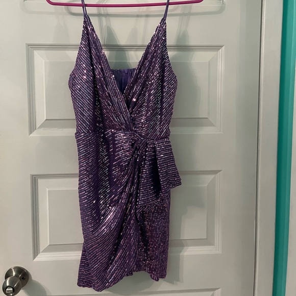 NWOT Double Crazy Pink and Purple Sequin Dresses Size Medium - Picture 10 of 16